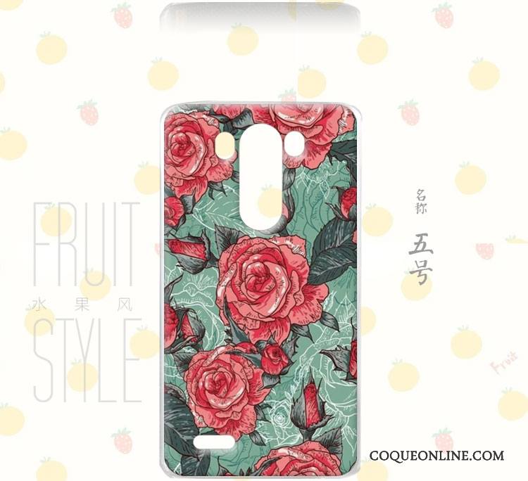 Lg G3 Fruit Peinture Incassable Étui Bordure Floral Coque De Téléphone