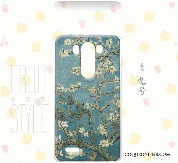 Lg G3 Fruit Peinture Incassable Étui Bordure Floral Coque De Téléphone