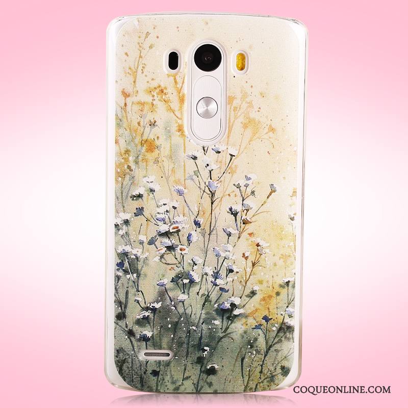 Lg G3 Peinture Protection Jaune Difficile Coque Délavé En Daim Étui