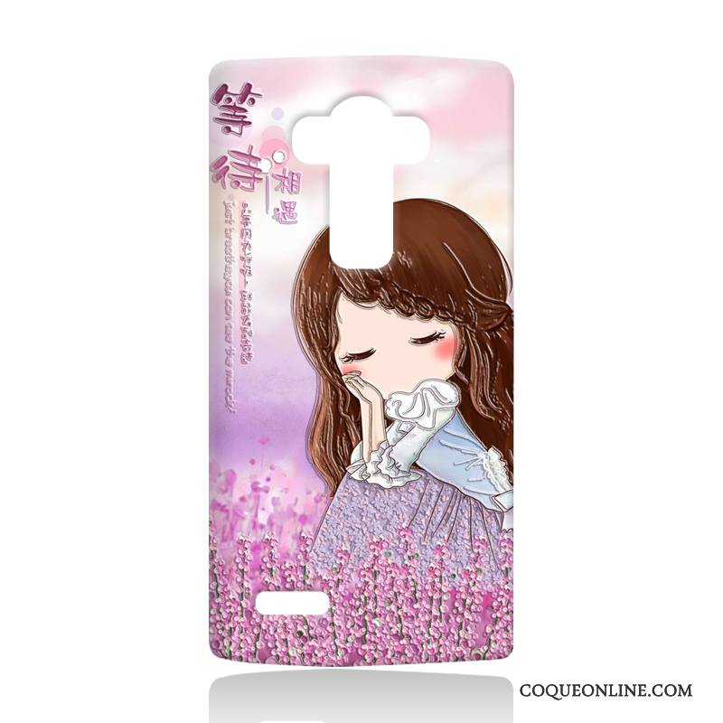 Lg G4 Coque De Téléphone Gaufrage Protection Tendance Nouveau Incassable Rose