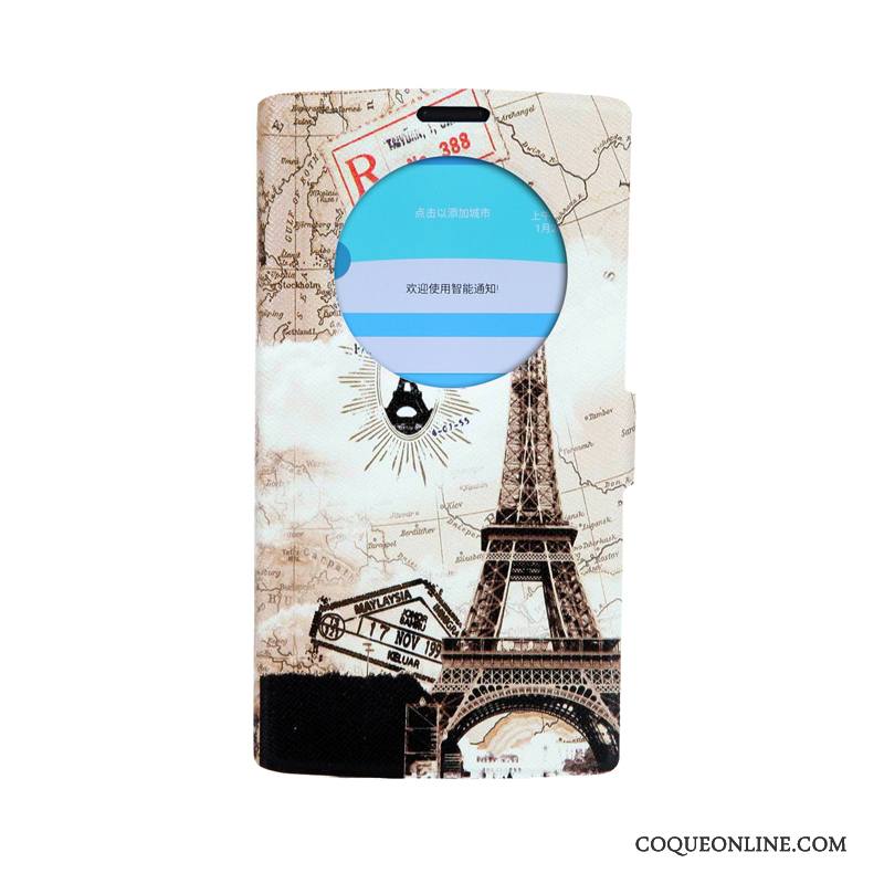 Lg G4 Coque De Téléphone Support Couleur Fluide Doux Dormance Ouvrir La Fenêtre Étui