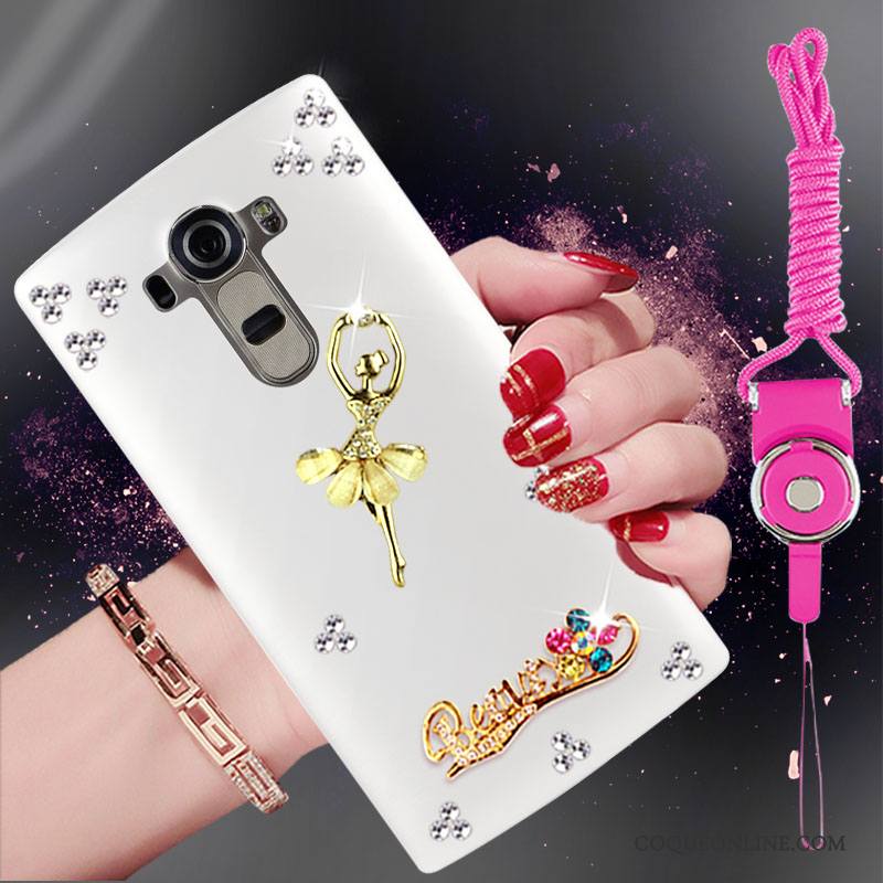 Lg G4 Coque En Silicone De Téléphone Protection Strass Étui Blanc Tendance