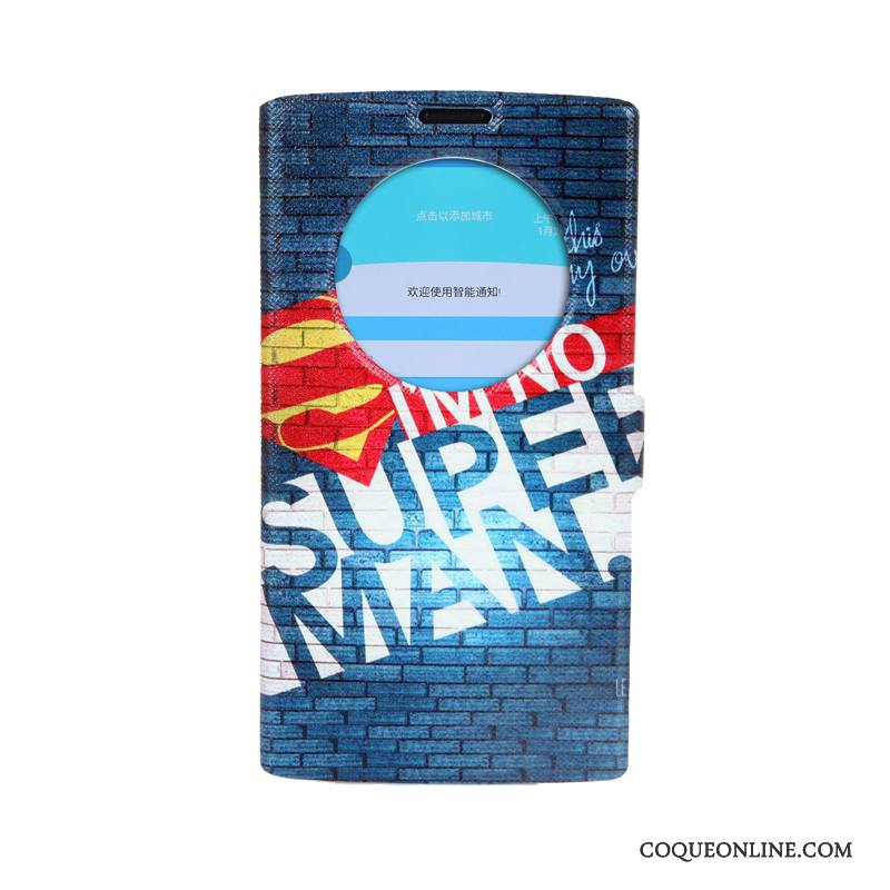 Lg G4 Dessin Animé Coque De Téléphone Bleu Étui Peinture Ouvrir La Fenêtre Dormance