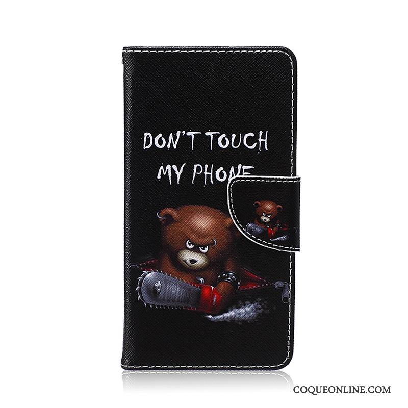 Lg G4 Étui En Cuir Protection Housse Peinture Noir Coque De Téléphone Dessin Animé