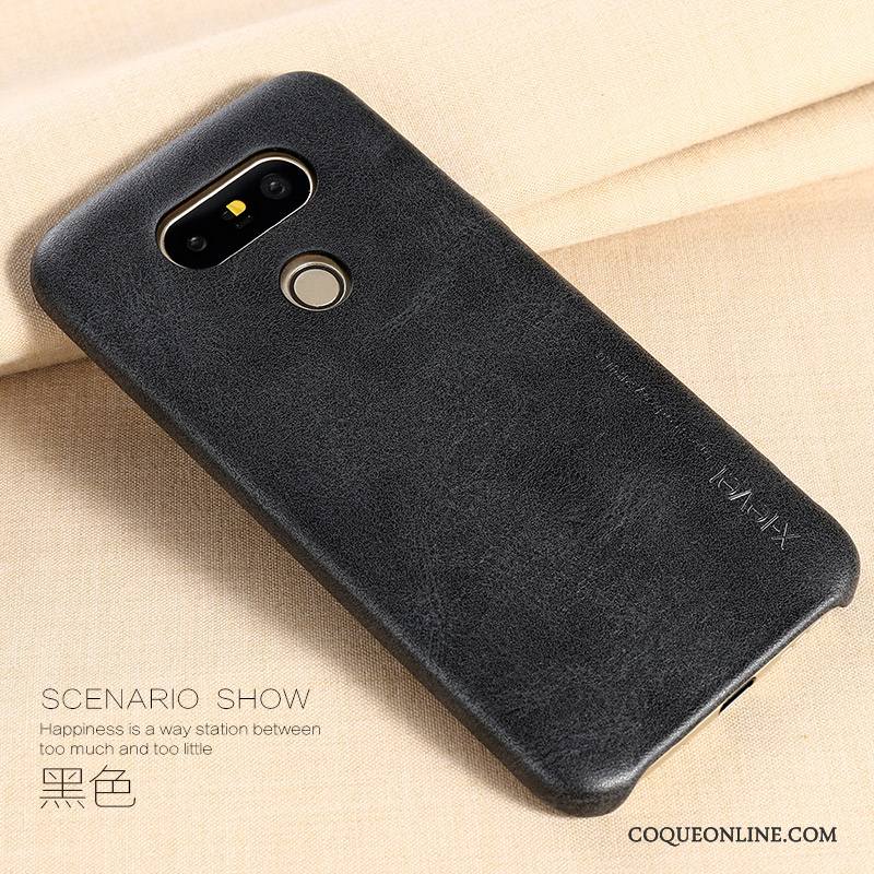 Lg G5 Coque Très Mince Étui Tendance Clair Marron Étui En Cuir Or