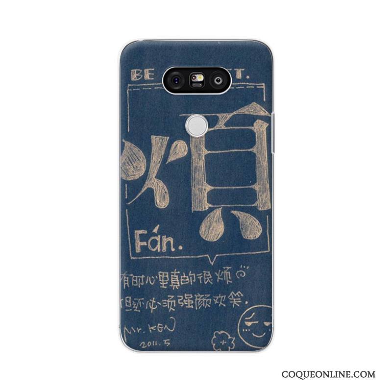 Lg G5 Protection Coque Difficile Petit Personnalité Frais Bleu