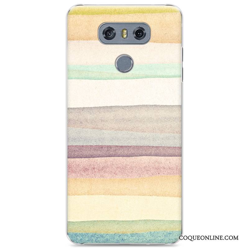 Lg G6 Charmant Peinture Multicolore Coque De Téléphone Dessin Animé Bleu Incassable