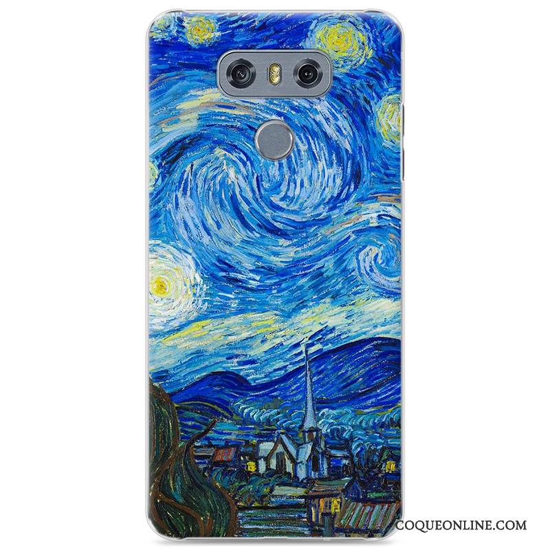 Lg G6 Charmant Peinture Multicolore Coque De Téléphone Dessin Animé Bleu Incassable