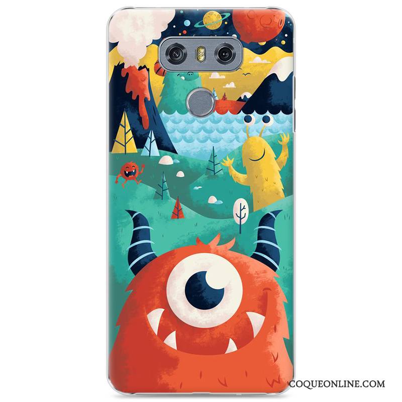 Lg G6 Charmant Peinture Multicolore Coque De Téléphone Dessin Animé Bleu Incassable