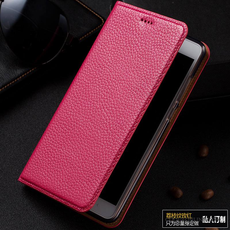 Lg G6 Cuir Véritable Étui Litchi Housse Protection Coque De Téléphone Étui En Cuir