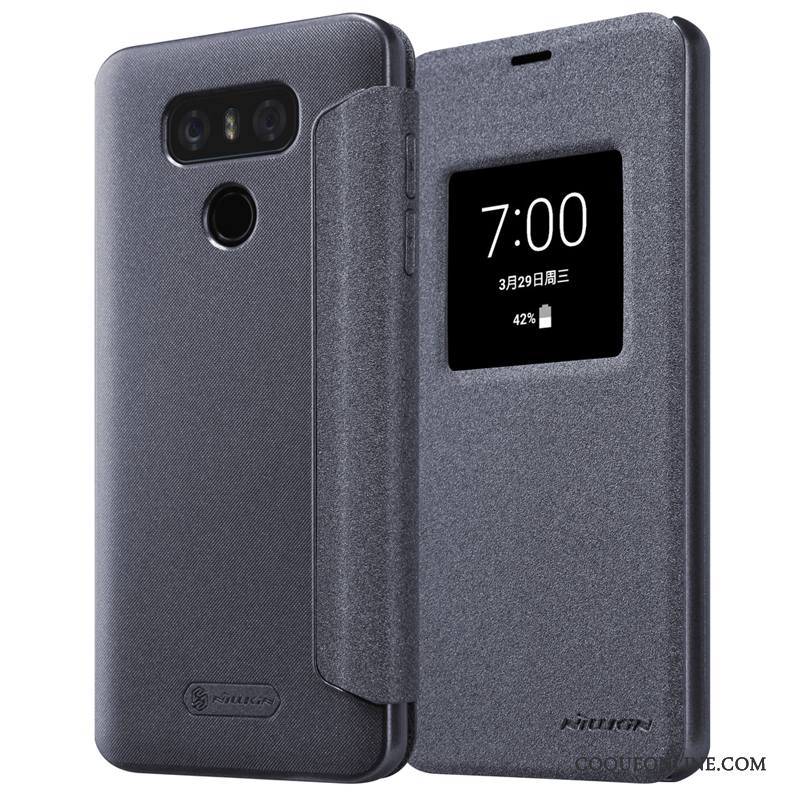 Lg G6 Incassable Étui Housse Or Dormance Noir Coque De Téléphone