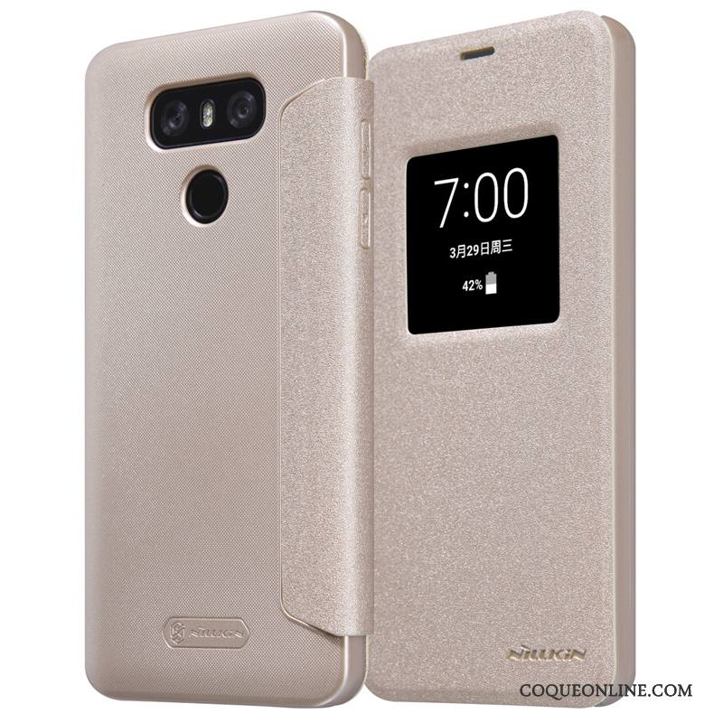 Lg G6 Incassable Étui Housse Or Dormance Noir Coque De Téléphone