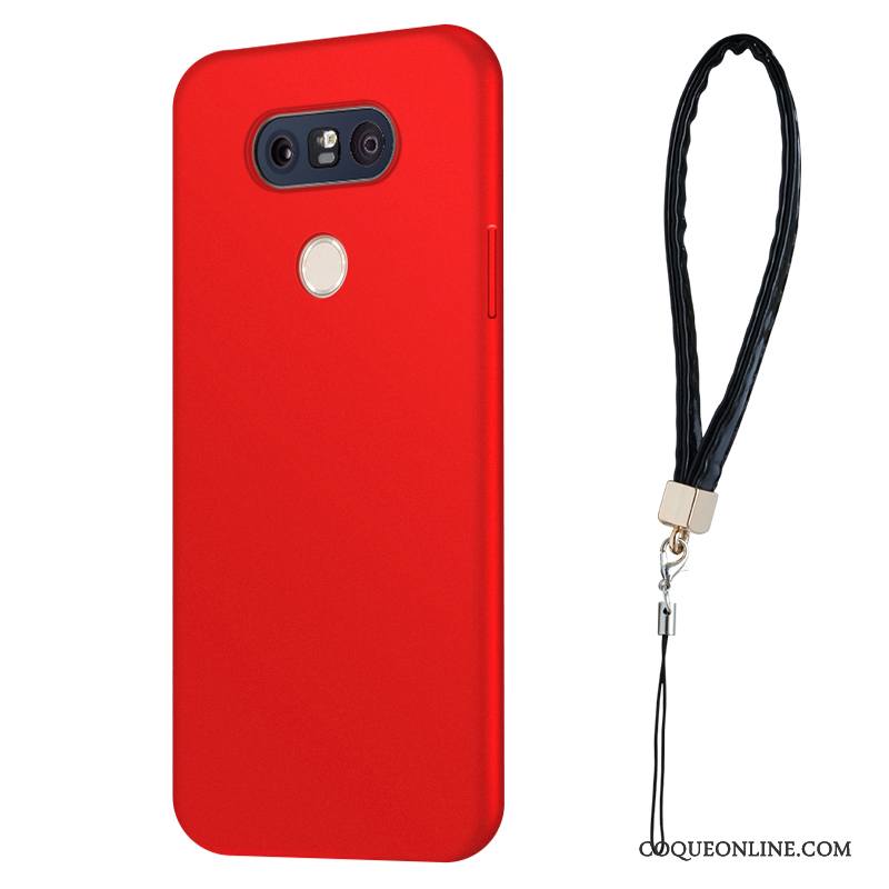 Lg G6 Silicone Simple Incassable Coque De Téléphone Rouge Étui Protection