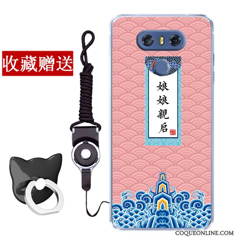 Lg G6 Téléphone Portable Silicone Étui Rose Incassable Fluide Doux Coque