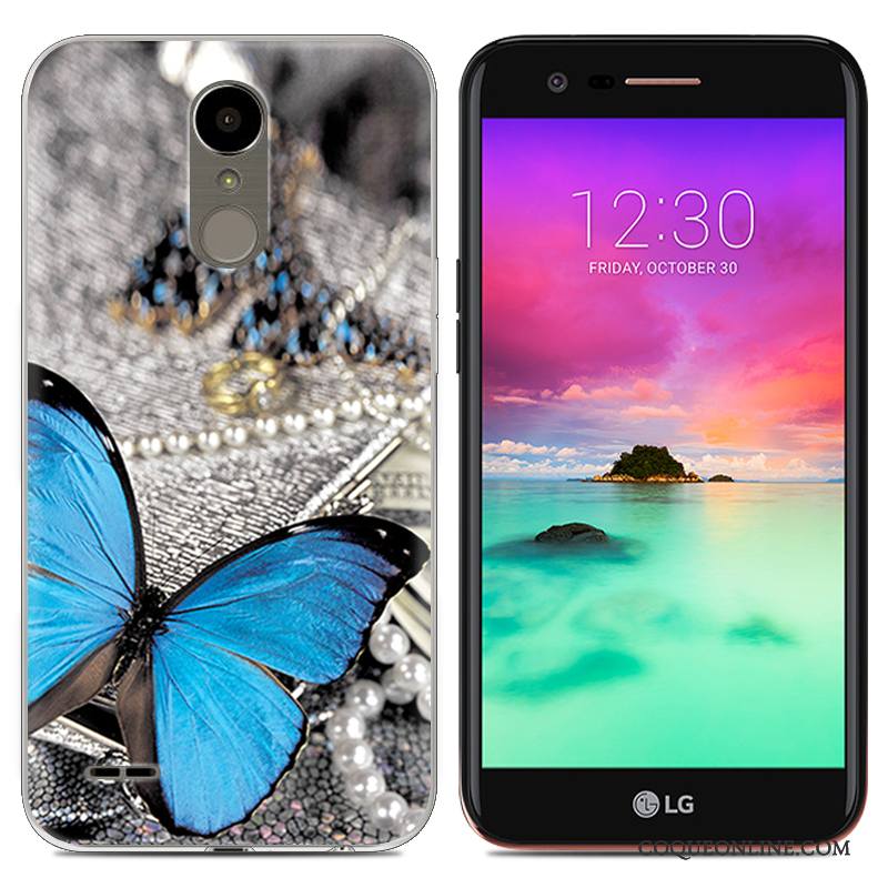 Lg K10 2017 Coque De Téléphone Étui Créatif Bleu Silicone Tendance Très Mince