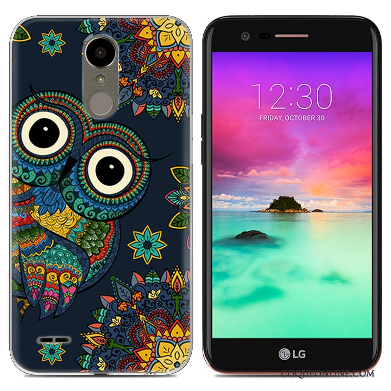 Lg K10 2017 Coque De Téléphone Étui Créatif Bleu Silicone Tendance Très Mince