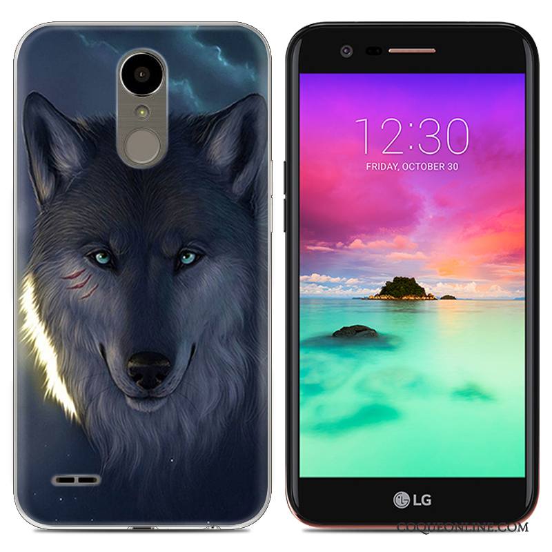 Lg K10 2017 Coque De Téléphone Étui Créatif Bleu Silicone Tendance Très Mince