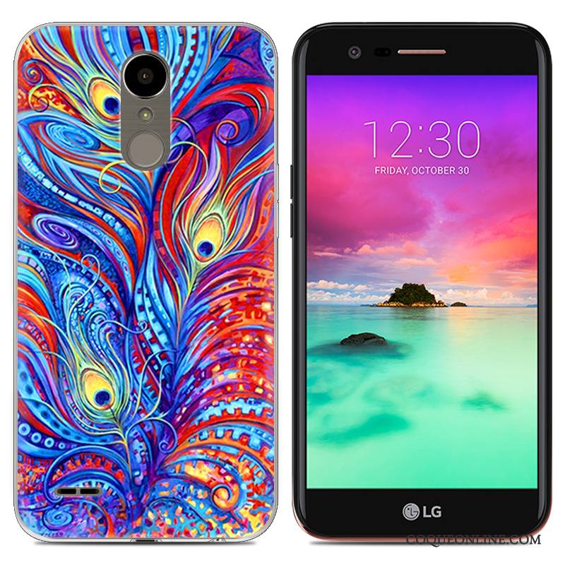 Lg K10 2017 Coque De Téléphone Étui Créatif Bleu Silicone Tendance Très Mince