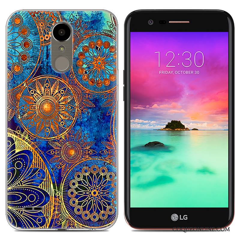 Lg K10 2017 Coque De Téléphone Étui Créatif Bleu Silicone Tendance Très Mince