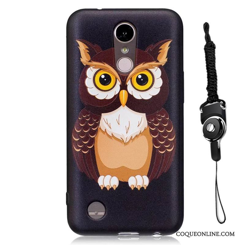 Lg K10 2017 Fluide Doux Délavé En Daim Noir Coque De Téléphone Protection Peinture Étui