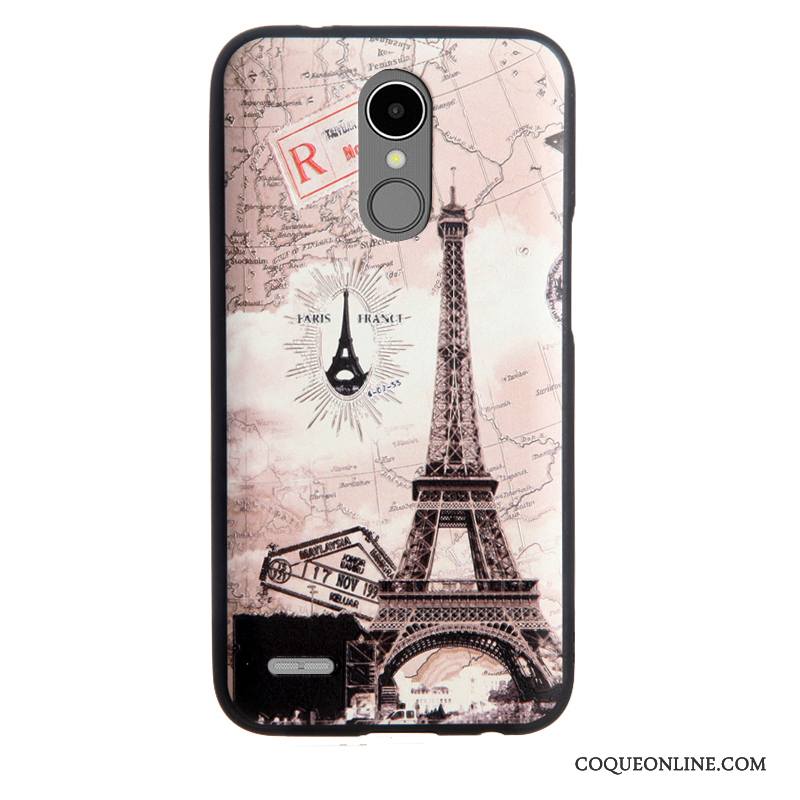 Lg K10 2017 Noir Blanc Business Protection Étui Coque De Téléphone Fluide Doux