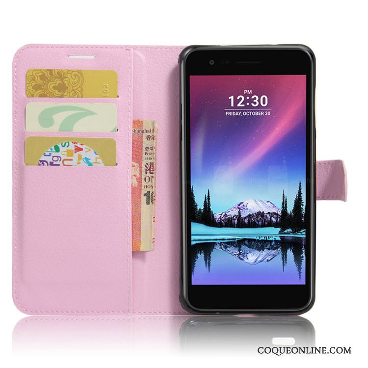 Lg K10 2017 Étui Incassable Protection Téléphone Portable Rouge Coque De Téléphone Étui En Cuir