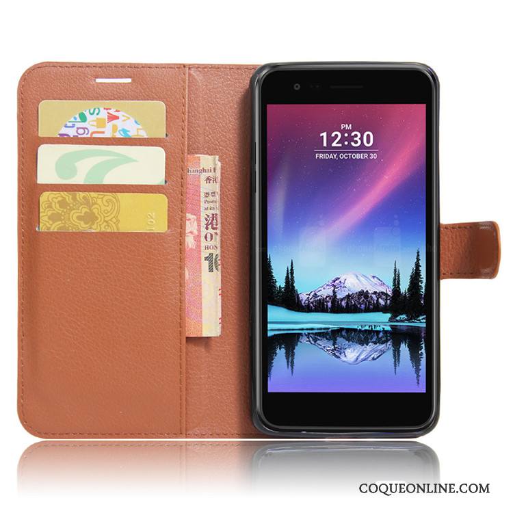 Lg K10 2017 Étui Incassable Protection Téléphone Portable Rouge Coque De Téléphone Étui En Cuir