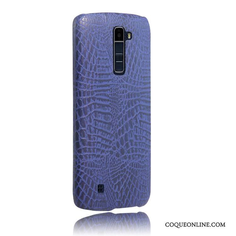 Lg K10 Étui En Cuir Crocodile Couvercle Arrière Rouge Coque De Téléphone Protection