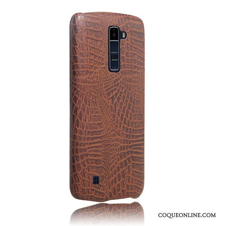 Lg K10 Étui En Cuir Crocodile Couvercle Arrière Rouge Coque De Téléphone Protection