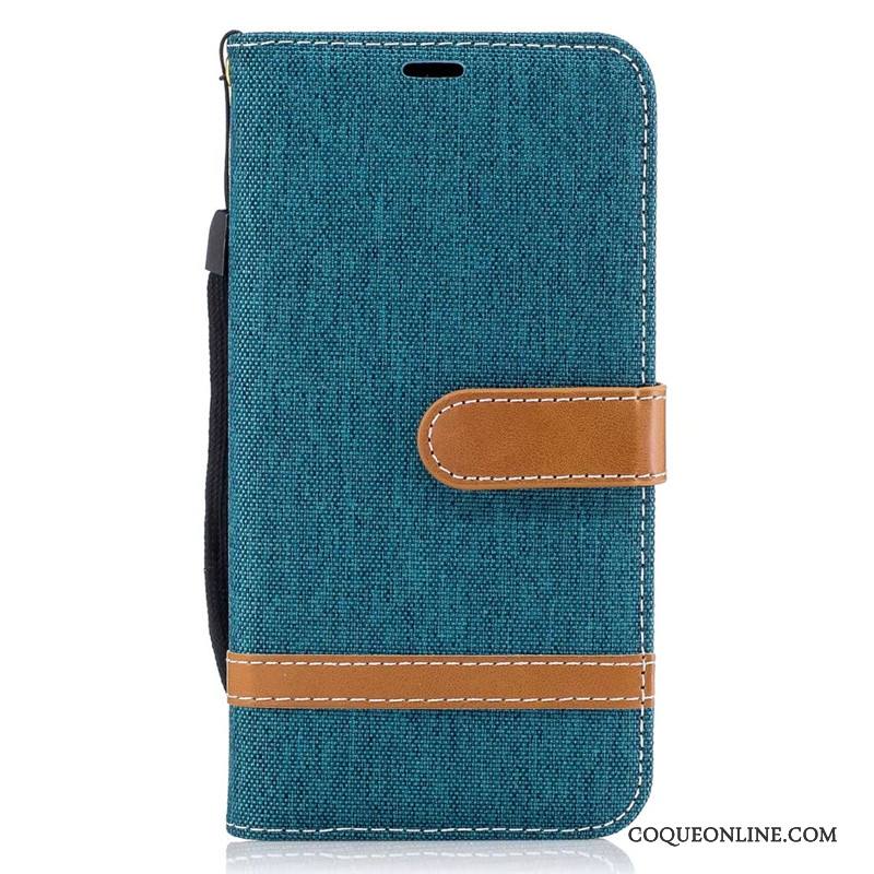 Lg K10 Étui Téléphone Portable Tendance Bleu Protection Coque Portefeuille