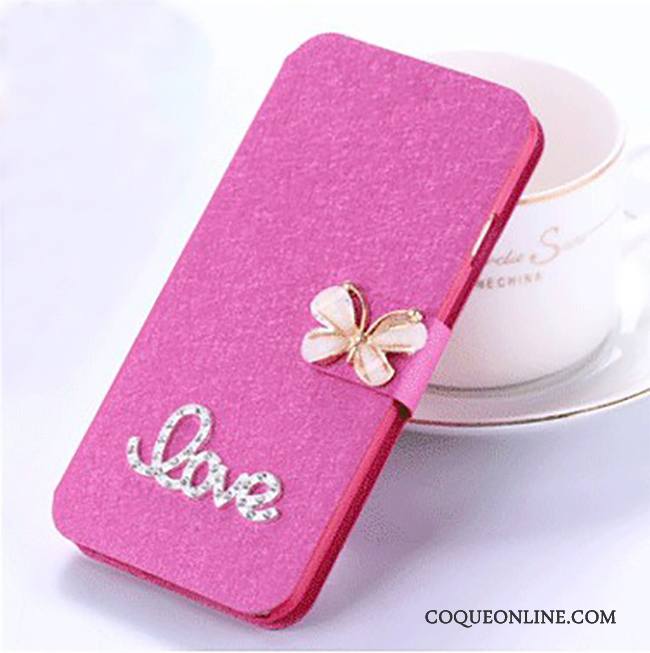 Lg K4 Coque Couleur Unie Housse Support Rose Personnalité Étui En Cuir Téléphone Portable