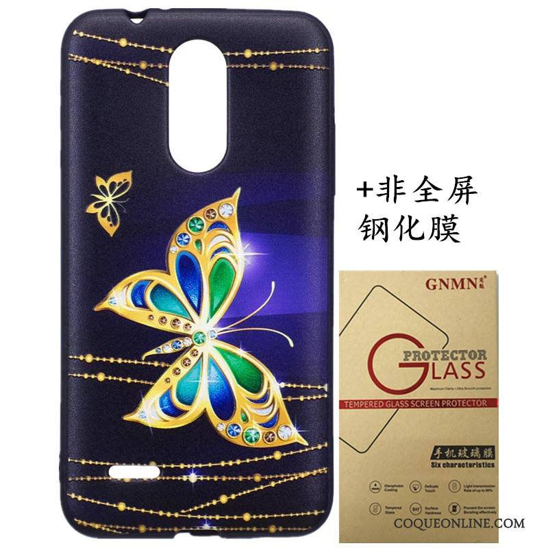 Lg K8 2017 Coque Noir Dessin Animé Gaufrage Étui Protection Ornements Suspendus