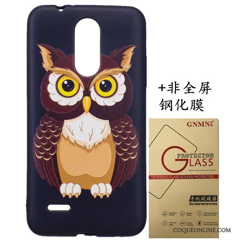 Lg K8 2017 Coque Noir Dessin Animé Gaufrage Étui Protection Ornements Suspendus