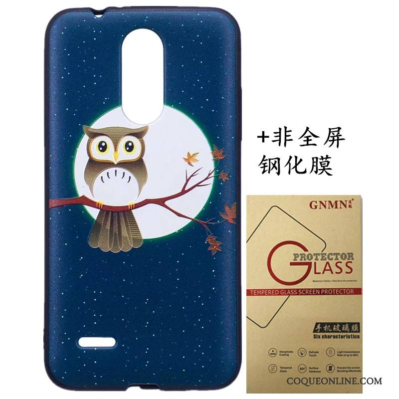 Lg K8 2017 Coque Noir Dessin Animé Gaufrage Étui Protection Ornements Suspendus