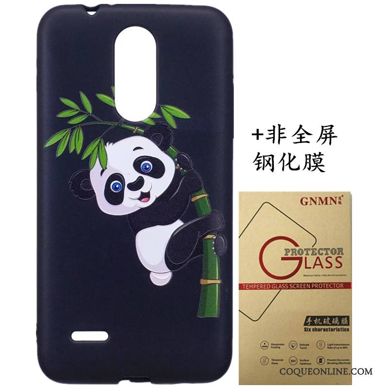 Lg K8 2017 Coque Noir Dessin Animé Gaufrage Étui Protection Ornements Suspendus