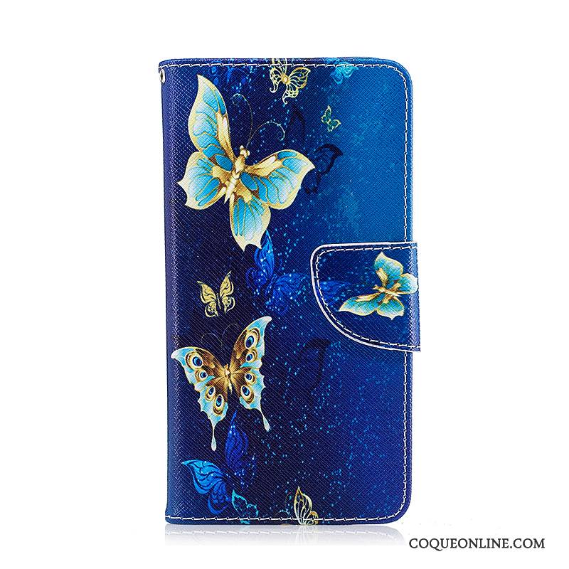 Lg K8 2017 Housse Protection Bleu Peinture Étui Coque De Téléphone Étui En Cuir