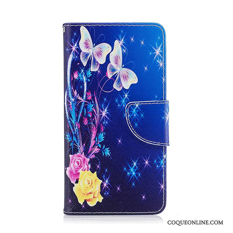 Lg K8 2017 Housse Protection Bleu Peinture Étui Coque De Téléphone Étui En Cuir