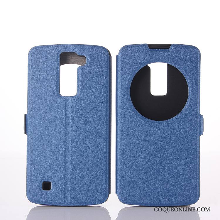 Lg K8 Coque Ouvrir La Fenêtre Tout Compris Protection Étui Étui En Cuir Or Housse