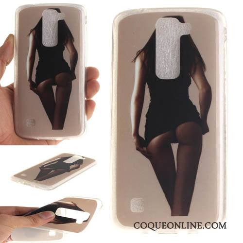 Lg K8 Coque Protection Incassable Étui Fluide Doux Silicone Ornements Suspendus Dessin Animé