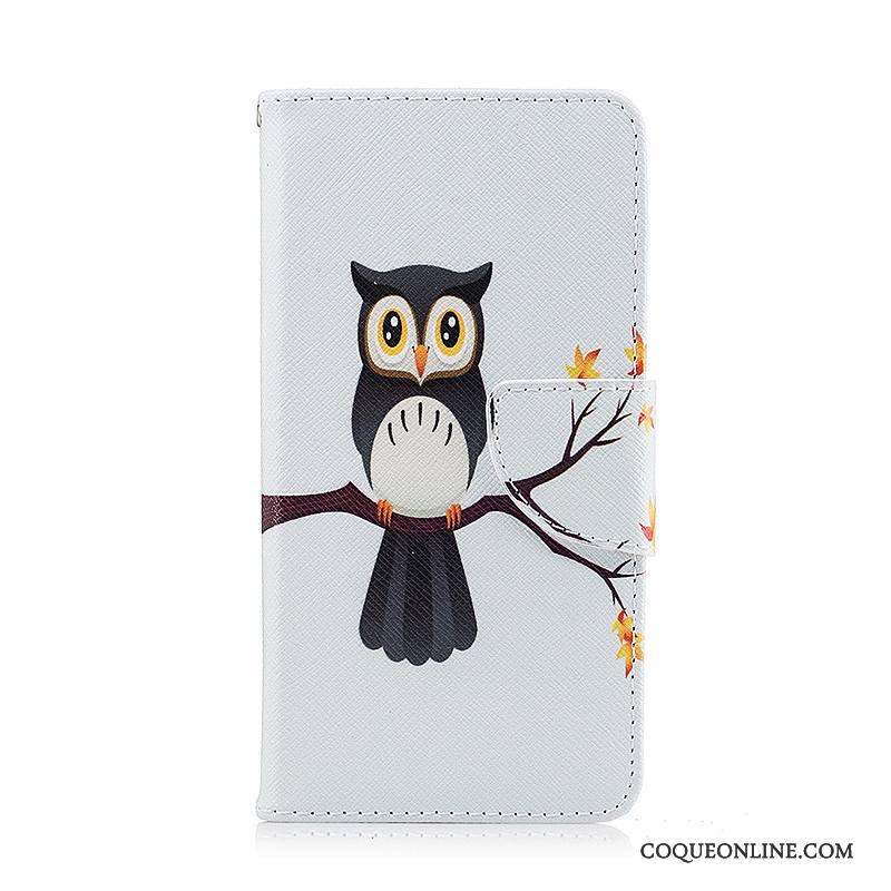 Lg K8 Coque Étui Étui En Cuir Peinture Dessin Animé Protection Housse Bleu