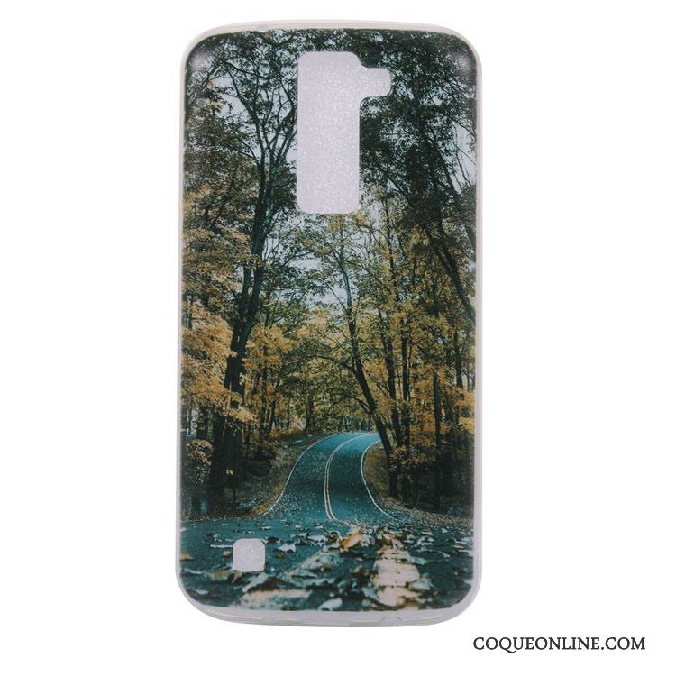 Lg K8 Dessin Animé Fluide Doux Peinture Coque De Téléphone Téléphone Portable Paysage Étui