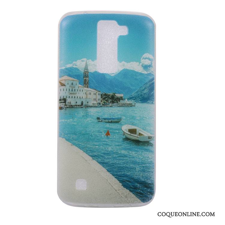 Lg K8 Dessin Animé Fluide Doux Peinture Coque De Téléphone Téléphone Portable Paysage Étui