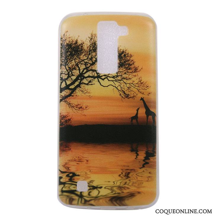 Lg K8 Dessin Animé Fluide Doux Peinture Coque De Téléphone Téléphone Portable Paysage Étui