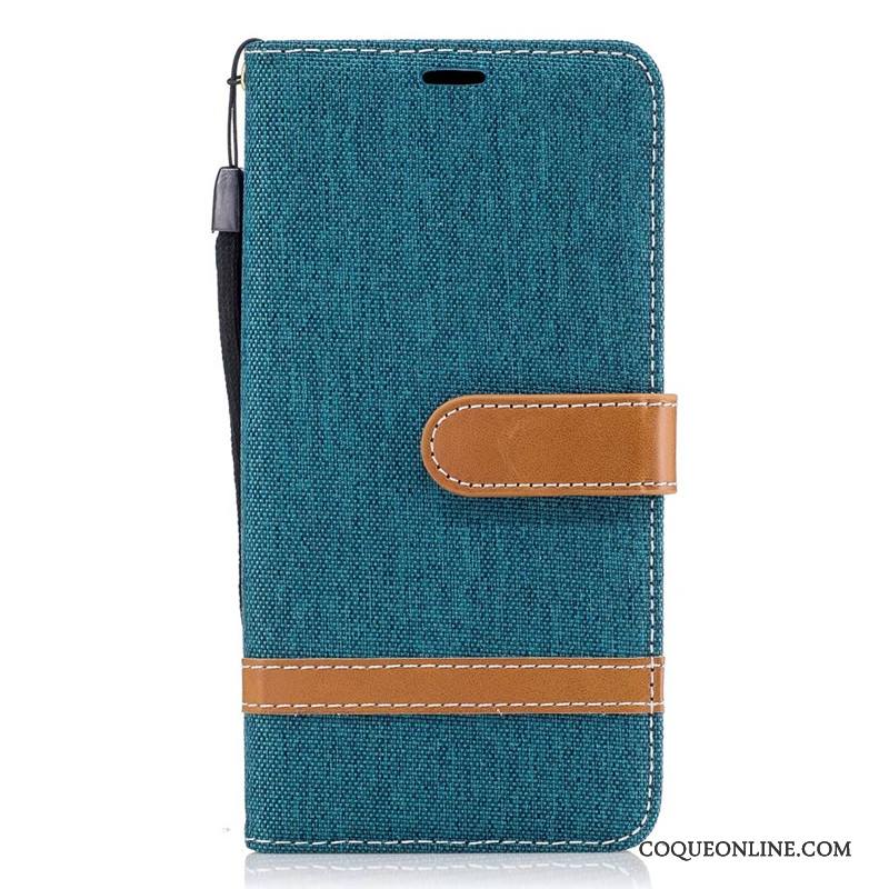 Lg K8 Housse Téléphone Portable Portefeuille Étui En Cuir Coque En Denim Rouge