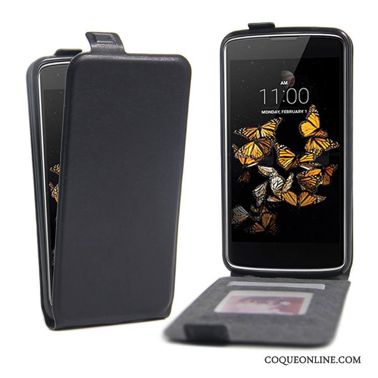 Lg K8 Étui En Cuir Noir Modèle Fleurie Coque De Téléphone Carte Vintage Support