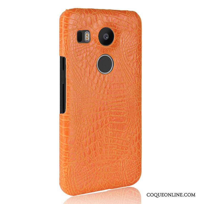 Lg Nexus 5x Coque Crocodile Modèle Business Modèle Fleurie Jaune Difficile Cuir Délavé En Daim