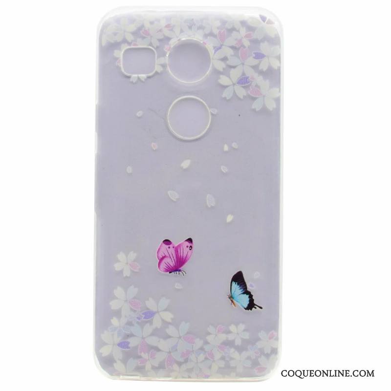 Lg Nexus 5x Coque Violet Protection Dessin Animé Fluide Doux Étui De Téléphone