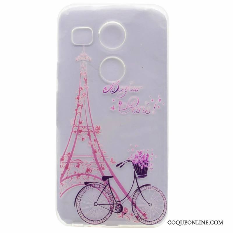 Lg Nexus 5x Coque Violet Protection Dessin Animé Fluide Doux Étui De Téléphone