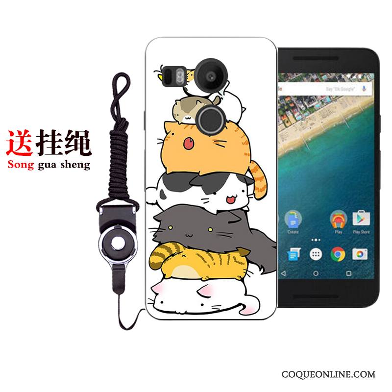 Lg Nexus 5x Fluide Doux Dessin Animé Coque Protection Étui Blanc Peinture