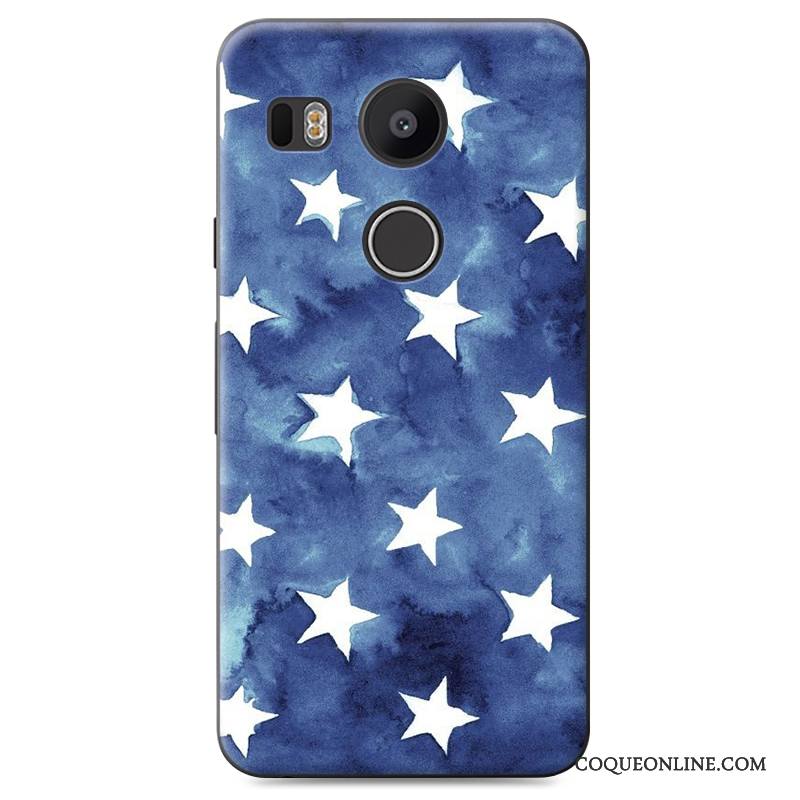 Lg Nexus 5x Incassable Difficile Coque Étui Peinture Bleu De Téléphone